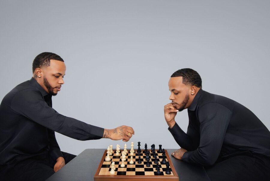 Two men playing chess